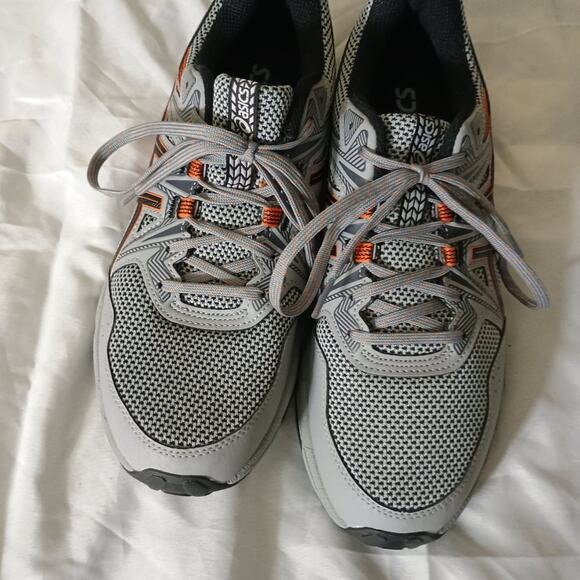 ASICS Men's Running Shoes Grey/Orange - Picture 1 of 8